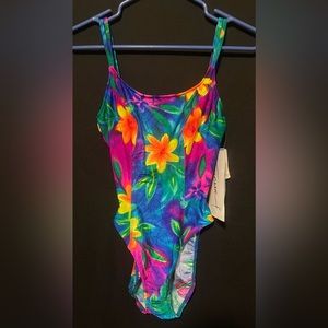 Vintage Sessa! Floral One Piece Swim Suit size 8